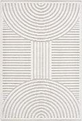 Deron Ivory 3D Rainbow Washable Rug