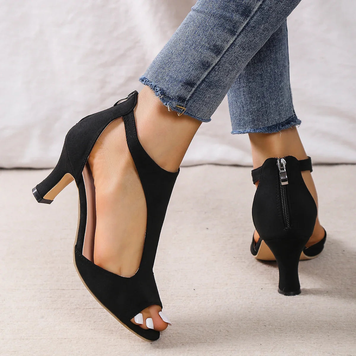 Leather High Heels