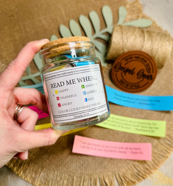 "Read Me When" Glass Scripture Jar