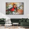 West Virginia Native Cardinals on Dogwood Painting Canvas Wall Art