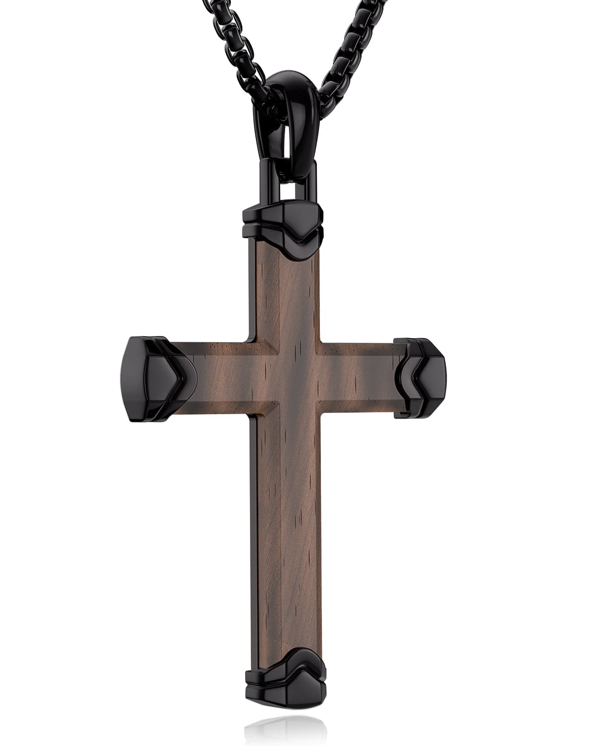 Men's Ebony Wood Cross Pendant