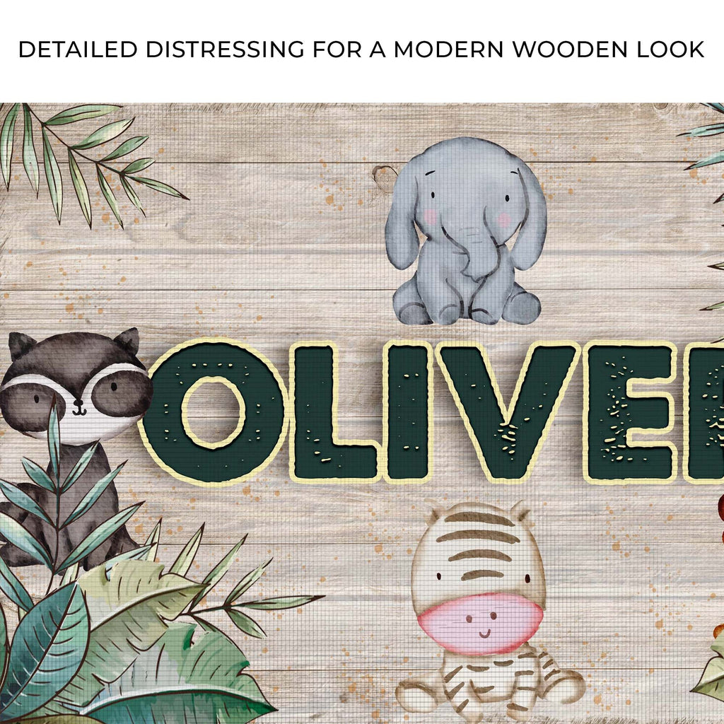 Personalized Safari Kids Room Sign