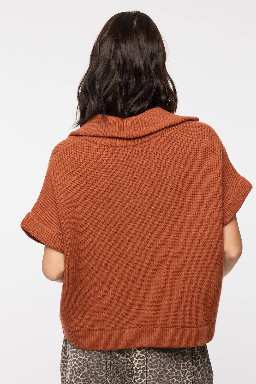 Rust Half-Zip Sweater