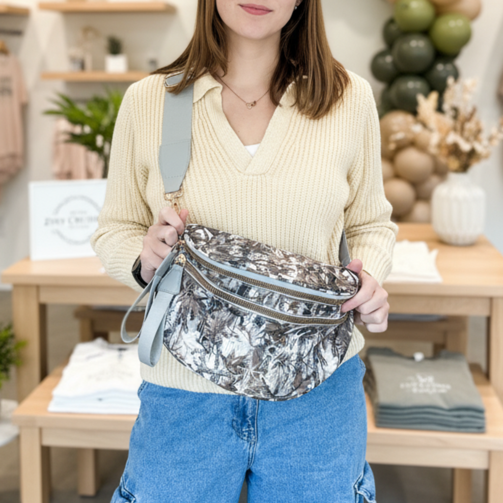 Chic & Spacious Checkered or Camo Crossbody Bag