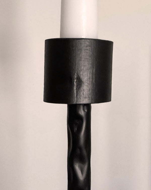 Dramatic 50 Inch Black Iron Floor Candelabra