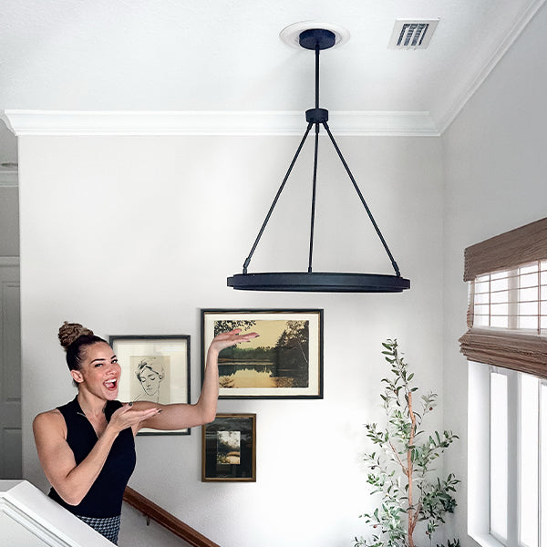 Bold Black Adjustable Modern Elegance Circular Soft Glow LED Chandelier