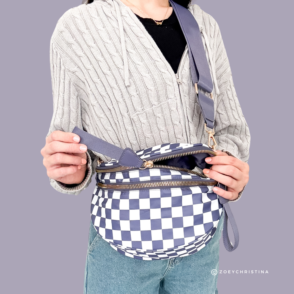 Chic & Spacious Checkered or Camo Crossbody Bag