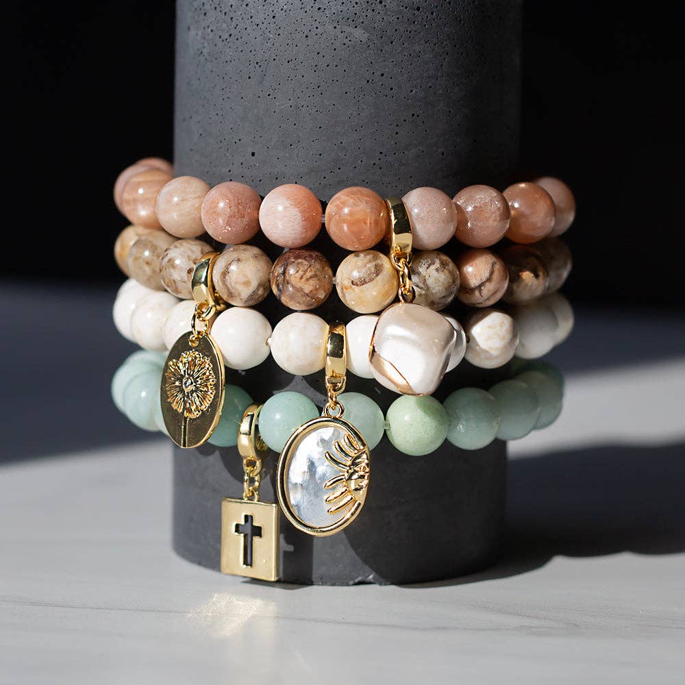 Sun Charm, Mother of Pearl, Charm Bar, Bag Charm