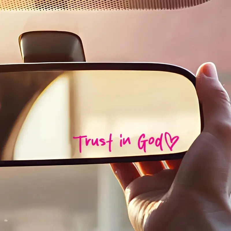 Trust In God Car Decal Rear View Mirror Sticker