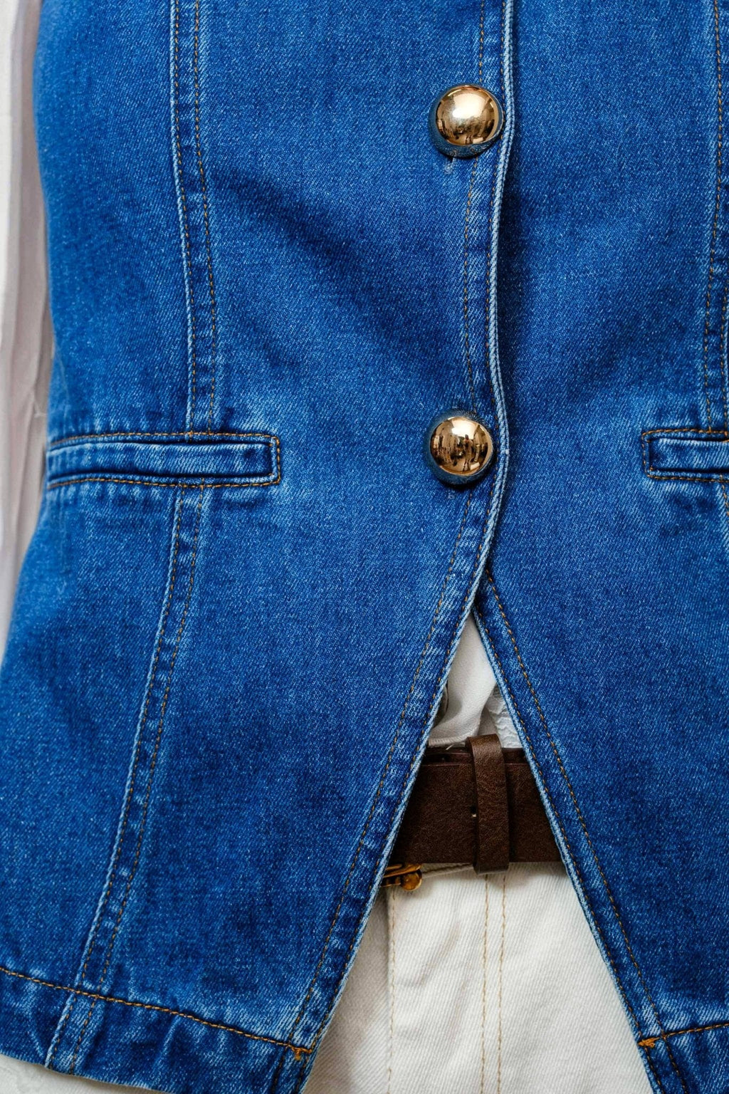 Gold Rush Button Denim Vest