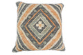 Hand Woven Boho Rust and Charcoal Jute and Wool Tribal Accent  Pillow