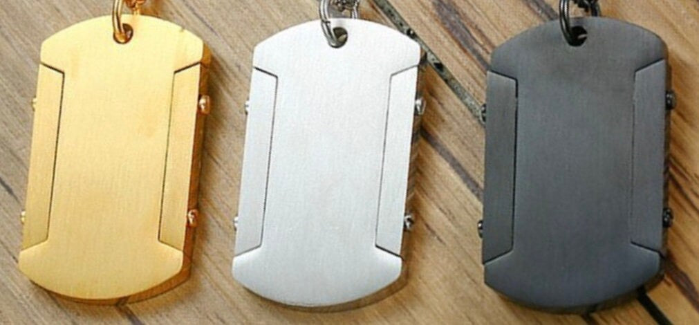 Serenity Prayer Thick Dog Tag Waterproof Necklace in Silver, Black, or Gold