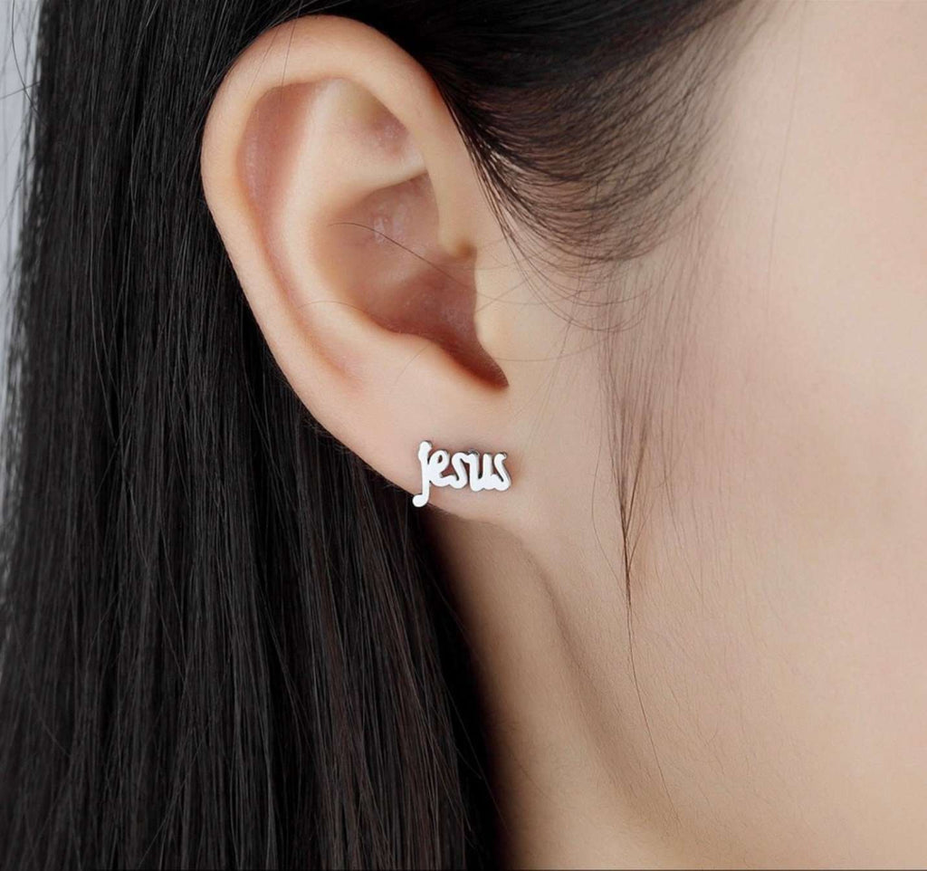 JESUS Stud Gold or Silver Waterproof & Hypoallergenic Earrings