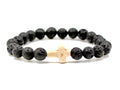 Black Volcanic Stone Cross Aromatherapy Bracelet