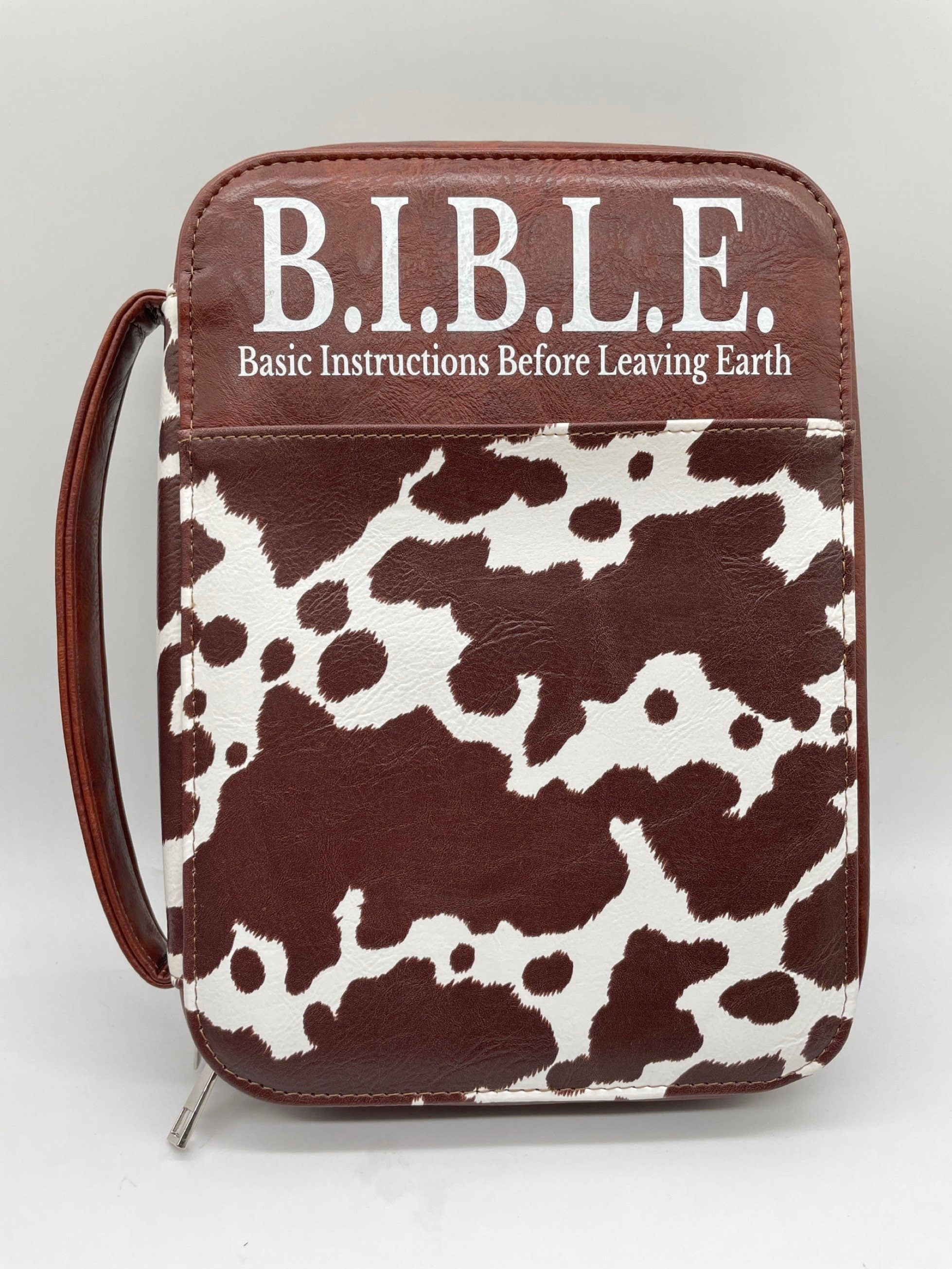 Cow Print Lux Leather Bible Case