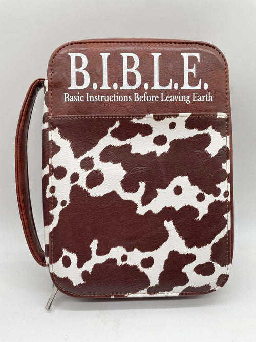 Cow Print Lux Leather Bible Case