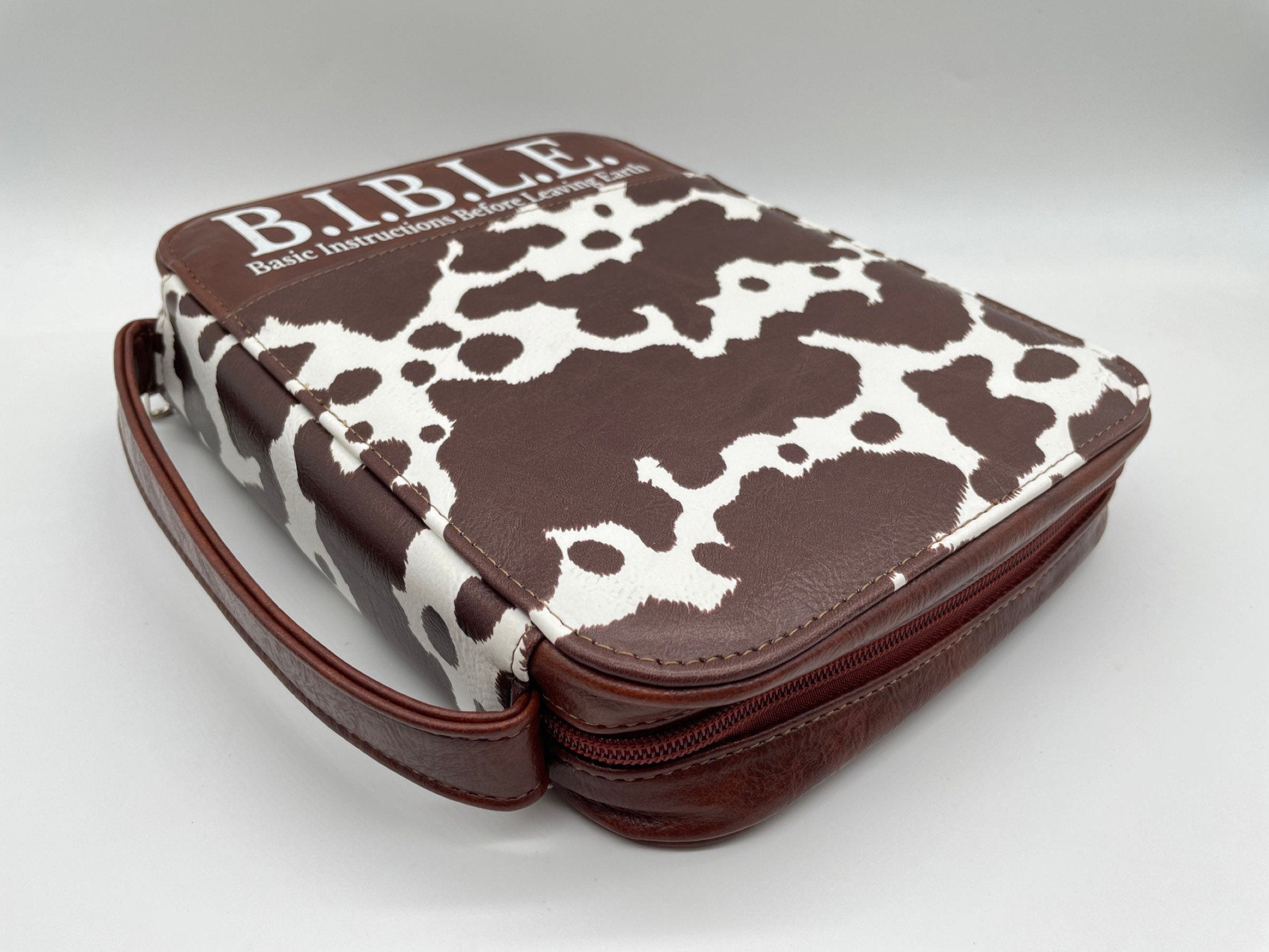 Cow Print Lux Leather Bible Case
