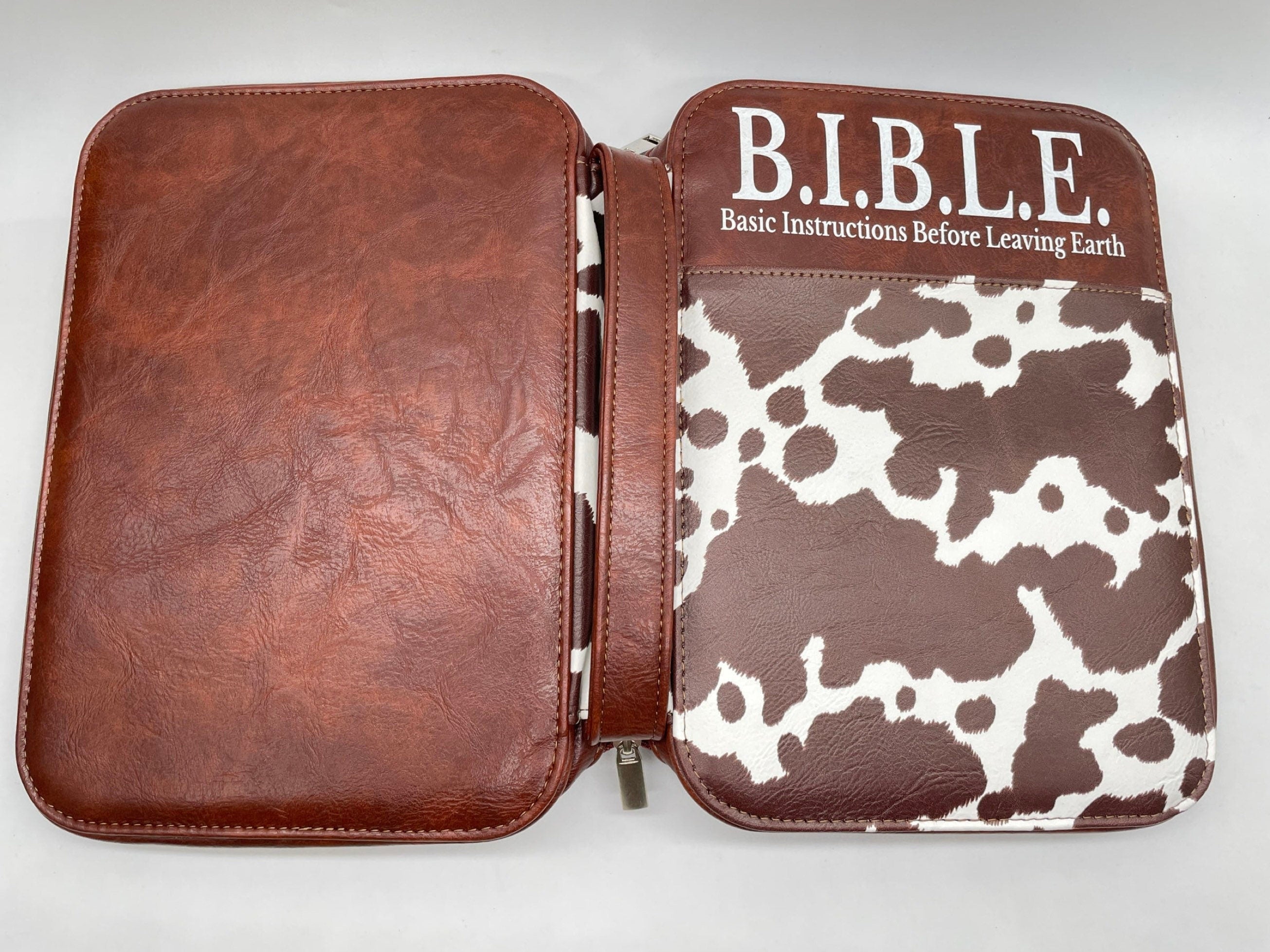 Cow Print Lux Leather Bible Case