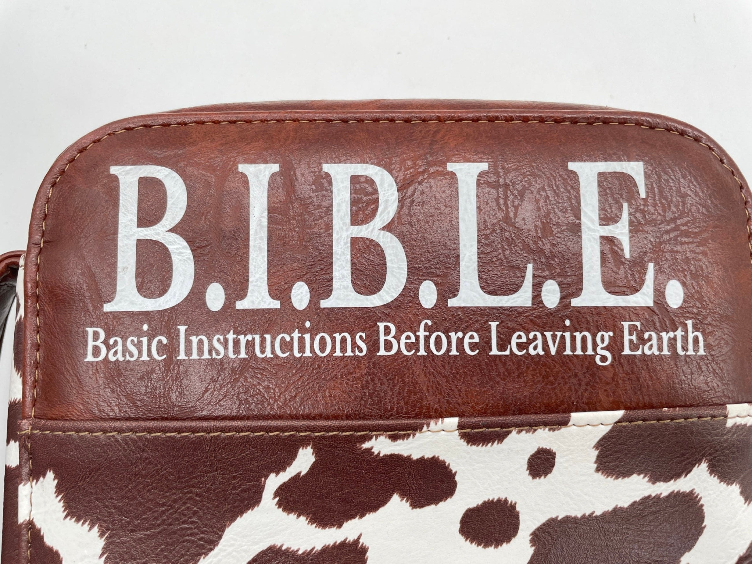 Cow Print Lux Leather Bible Case