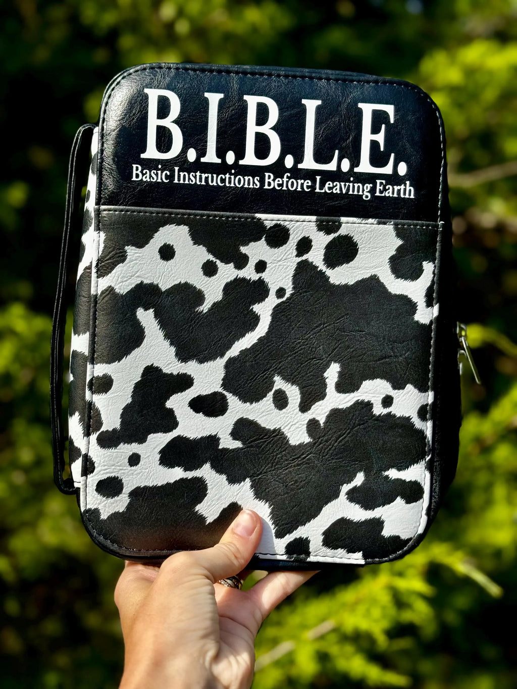 Cow Print Lux Leather Bible Case