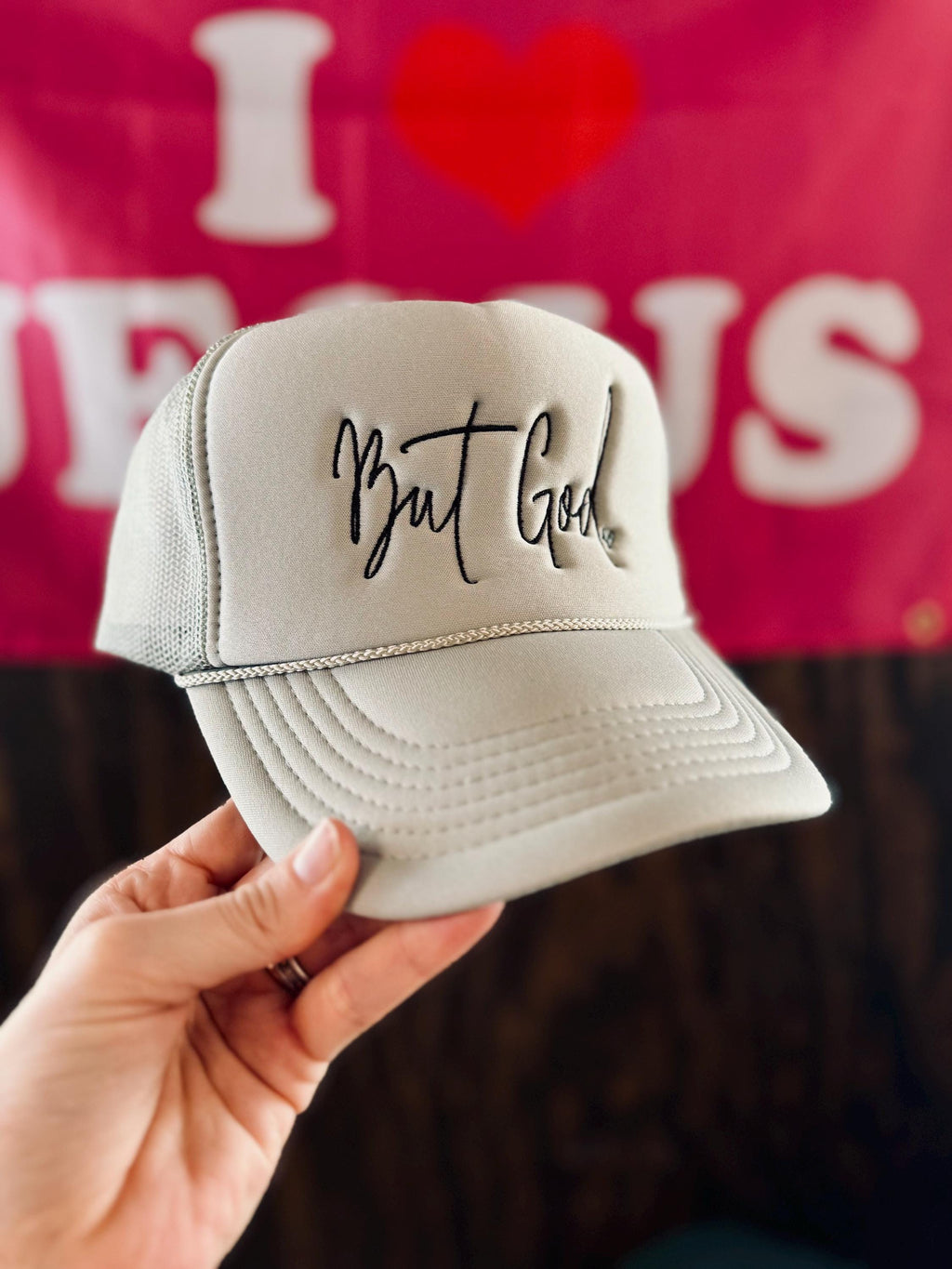 But God Embroidered Trucker Hat