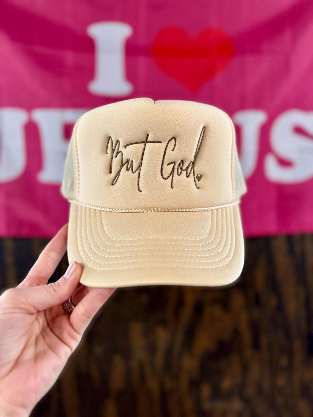 But God Embroidered Trucker Hat