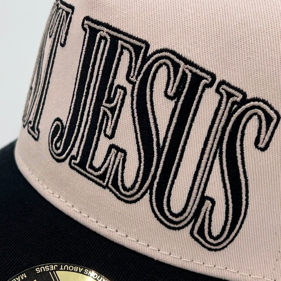 "JUST JESUS" Premium SnapBack - Cream/Black
