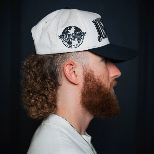 "JUST JESUS" Premium SnapBack - Cream/Black