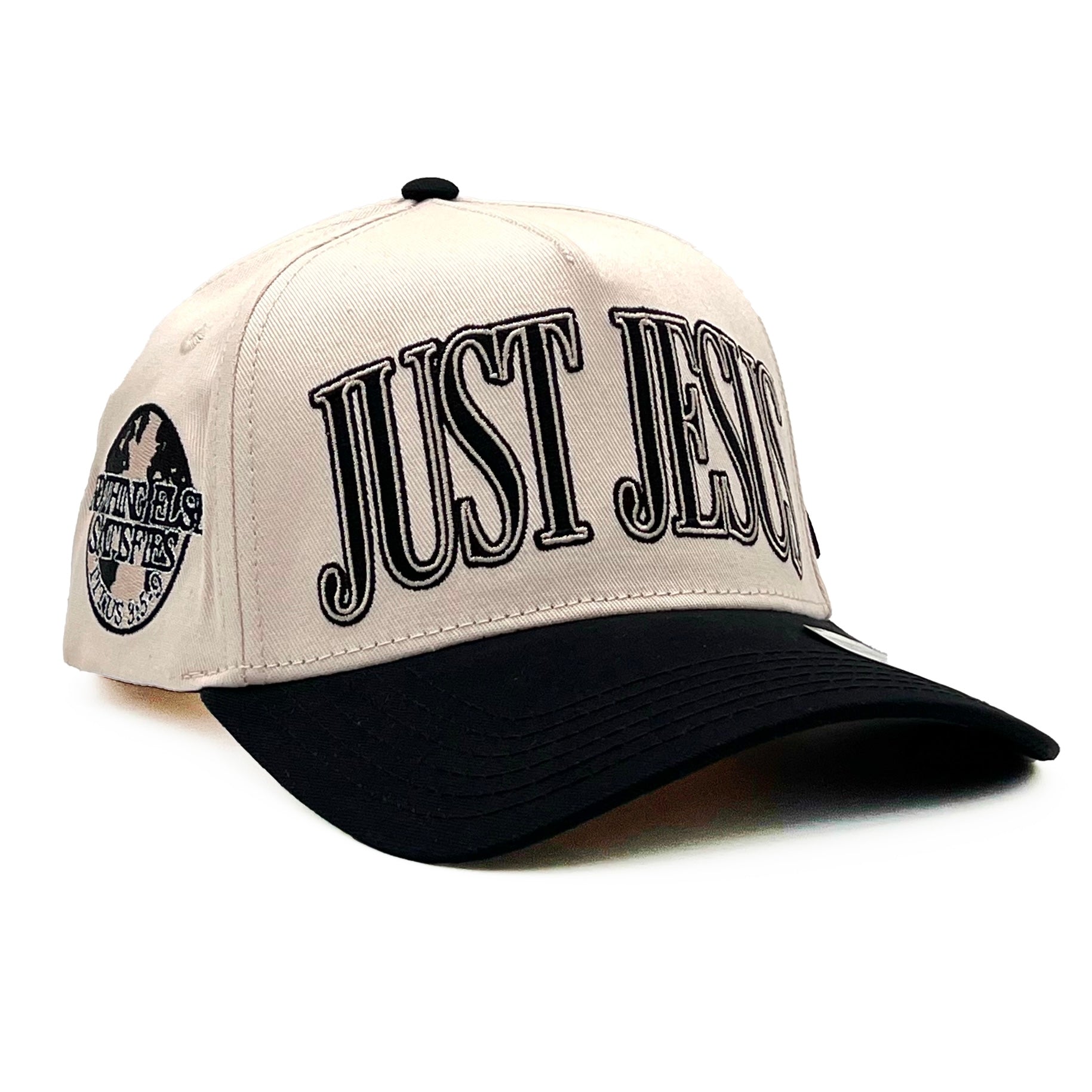 "JUST JESUS" Premium SnapBack - Cream/Black