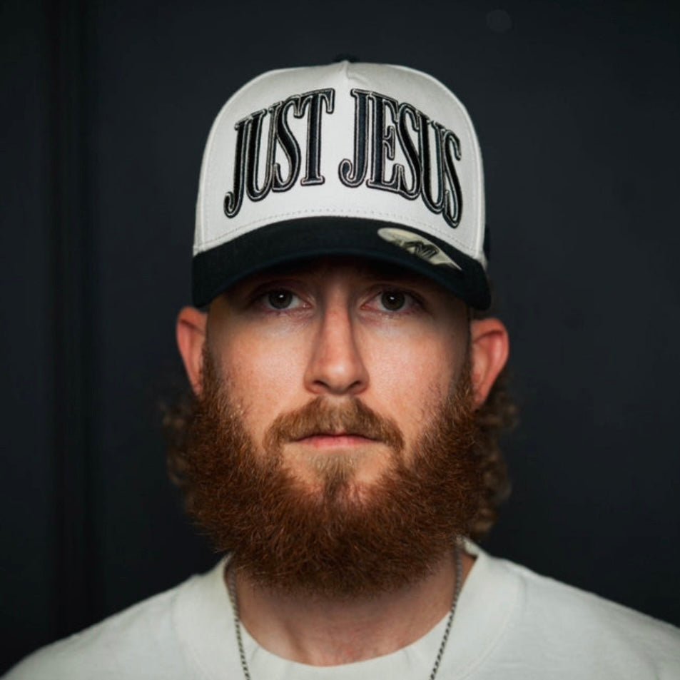 "JUST JESUS" Premium SnapBack - Cream/Black