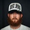 "JUST JESUS" Premium SnapBack - Cream/Black
