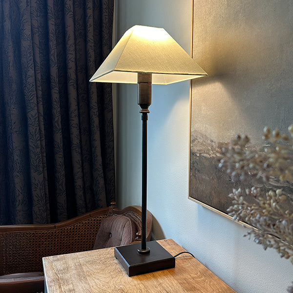 Classic Bronze & Ivory Adjustable Table Lamp