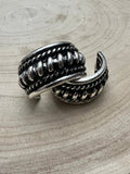 Large Western Twisted Wire Silver Hoop Earring