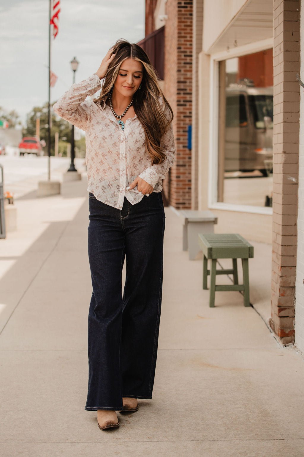 Let'r Buck Chiffon Blouse