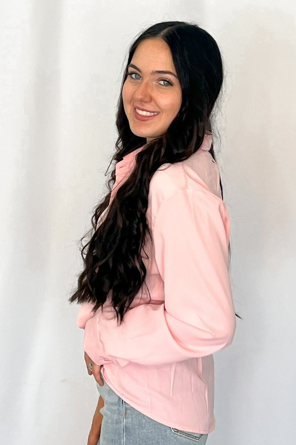 Mercedes Soft Pink Button Down Shirt