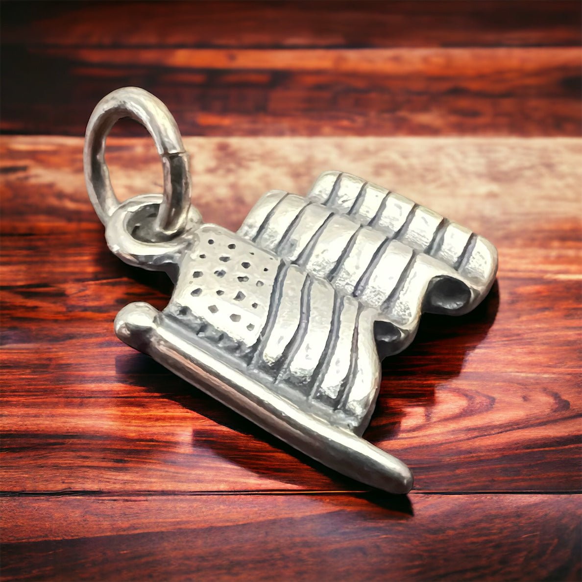 Petite Sterling silver USA Flag charm/pendant