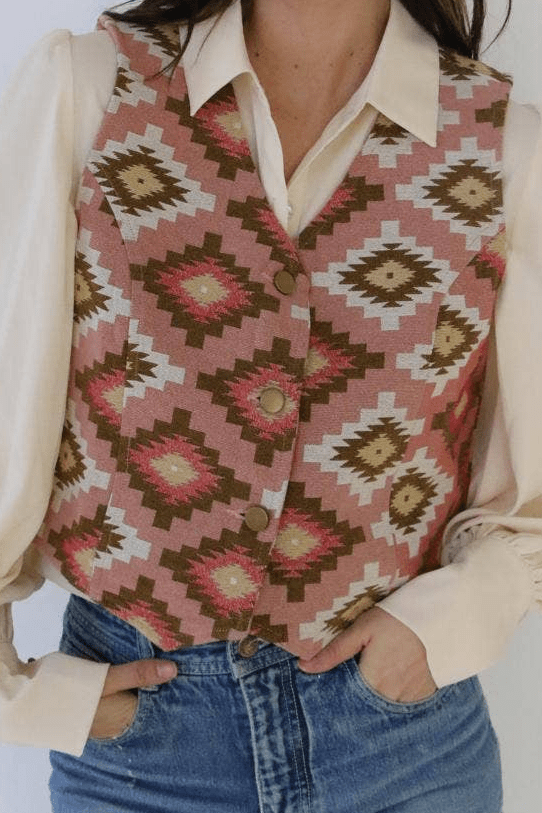 Pink Southwest Tapestry Vest