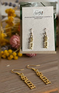 Gold Faith Dangle Earrings