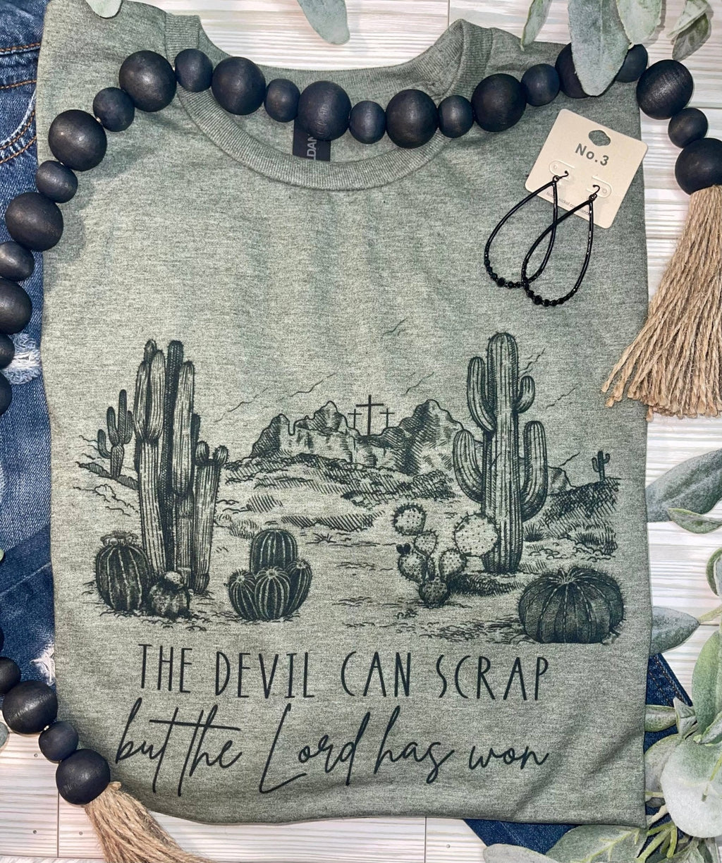 "The Devil Can Scrap" Western Christian Desert Graphic Tee