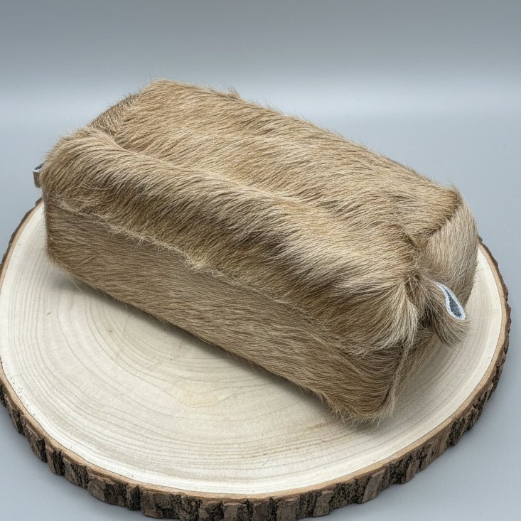 Toiletry Bag - Beige Hair on Hide