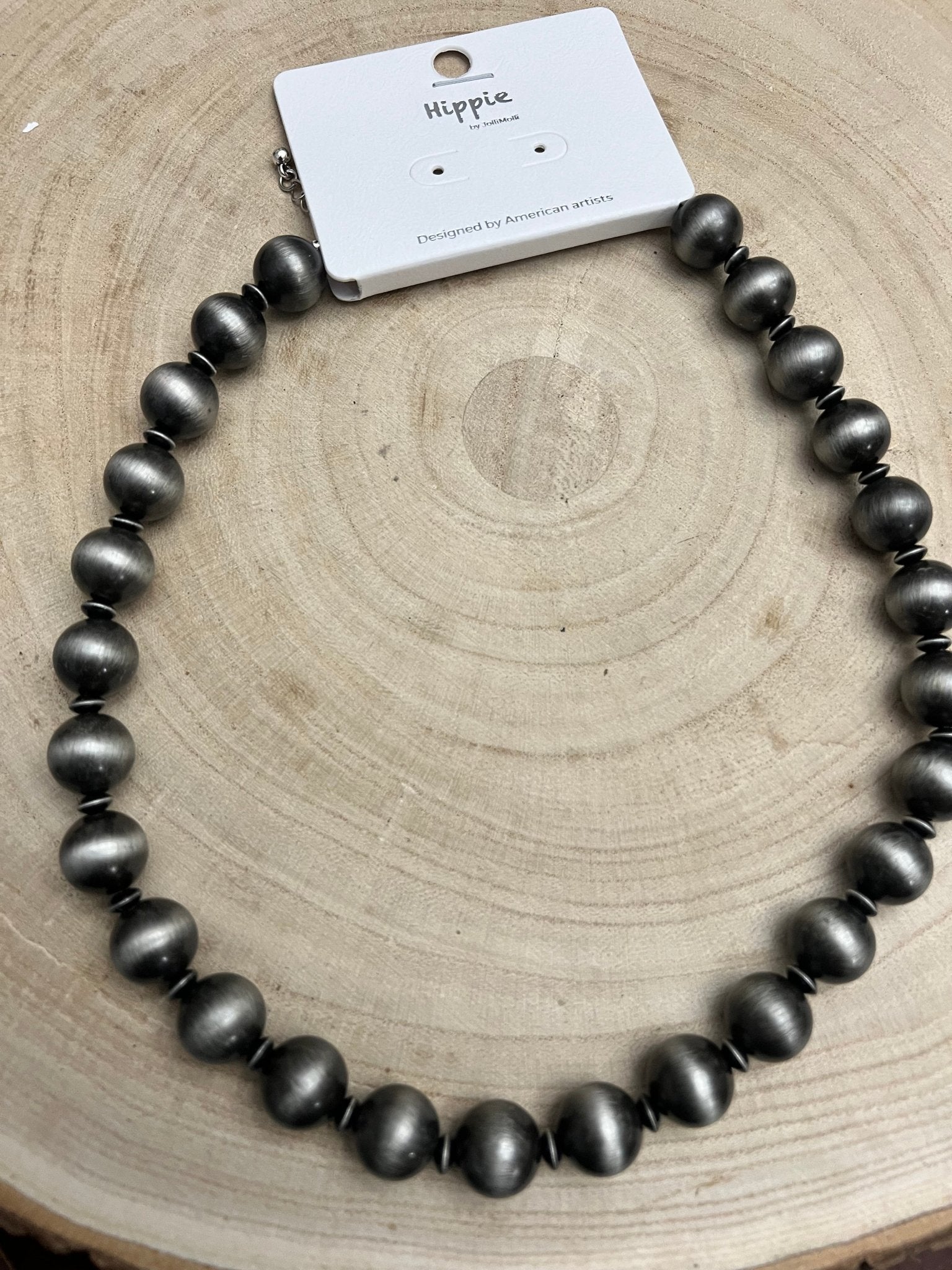 Western Faux 12mm Sterling Pearl with Saucers Necklace - 18 Inch