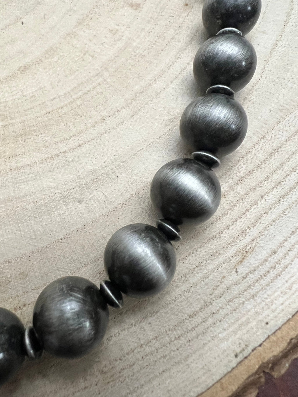 Western Faux 12mm Sterling Pearl with Saucers Necklace - 18 Inch