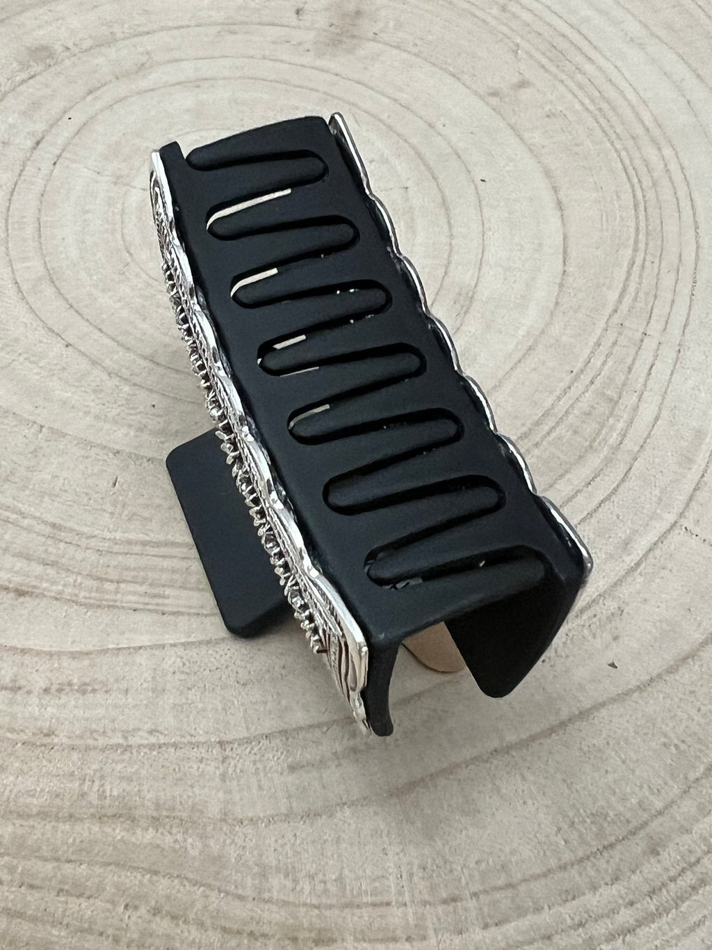 Western Faux Silver Claw Clip