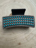 Western Faux Turquoise Cluster Hair Claw Clip