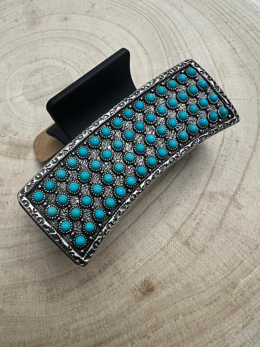 Western Faux Turquoise Cluster Hair Claw Clip